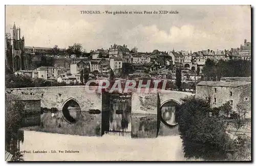 Ansichtskarte AK Thouars Vue generale et vieux pont du 13eme