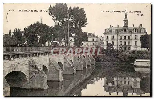 Ansichtskarte AK Meulan Le petit pont et l&#39hospice