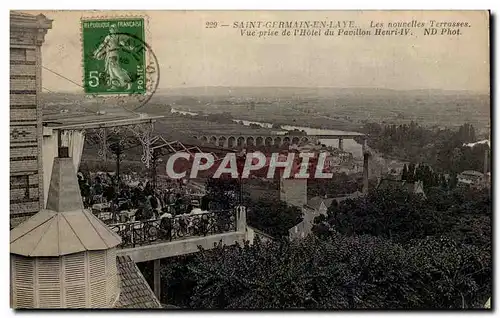 Cartes postales Saint Germain en Laye Les nouvelles terrasses Vue prise de l&#39hotel du pavillon Henri IV