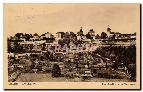 Ansichtskarte AK Avallon Les jardins et la terrasse