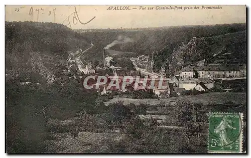 Avallon Cartes postales Vue sur Coussin le pont prise des promenades