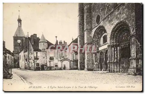 Avallon Cartes postales L&#39eglise Saint lazare et la tour de l&#39horloge