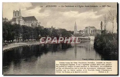 Cartes postales Auxerre la cathedrale et l&#39eglise Saint Germain