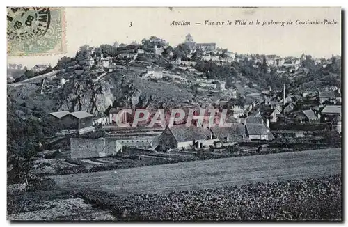 Cartes postales Avallon Vue sur la ville e tle faubourg de Cousin la roche