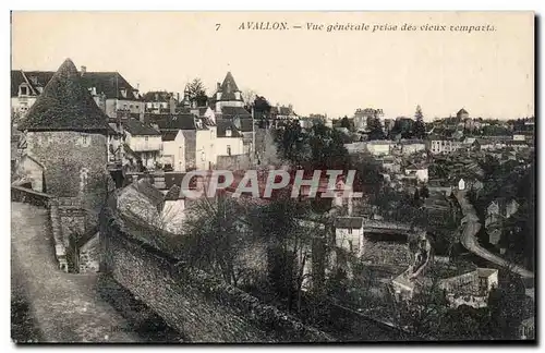 Cartes postales Avallon Vue generale prise des vieux remparts