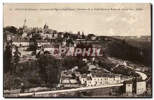 Cartes postales Avallon Quartier de l&#39eglise Saint Lazare Terreaux de la petite porte et route de Pontaubert