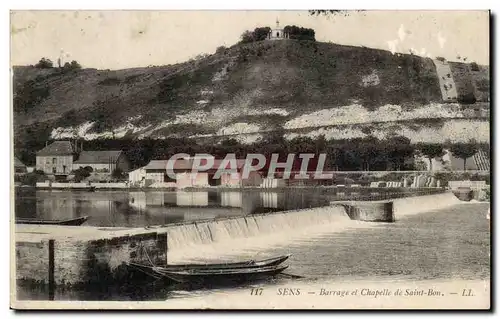 Ansichtskarte AK Sens Barrage et chapelle Saint Bon