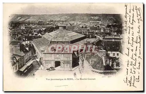 Cartes postales Vue panoramique de Sens Le marche couvert