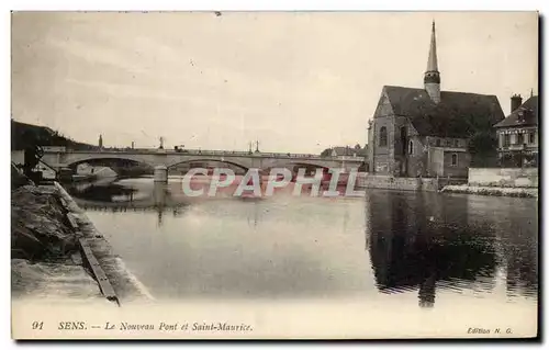 Ansichtskarte AK Sens Le nouveau pont et Saint Maurice