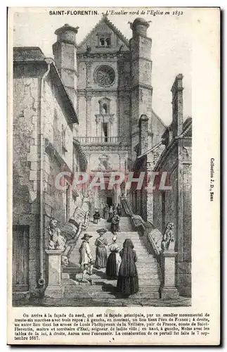 Cartes postales Saint Florentin L&#39escalier nord de &#39eglise en 1832