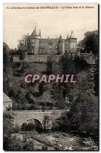 Ansichtskarte AK Collection du chateau de Chastellux Le vieux pont et le chateau