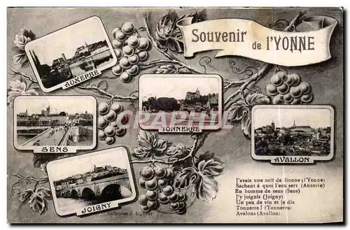 Ansichtskarte AK Souvenir d&#39Yonne Auxerre Tonnerre Avallon Sens Joigny