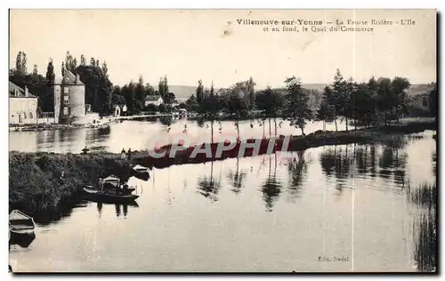 Ansichtskarte AK Villeneuve sur Yonne La fausse riviere L&#39ile et au fond le quai du commerce