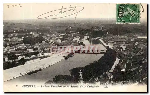 Cartes postales Auxerre Le pont Paul Bert vu du sommet de la cathedrale