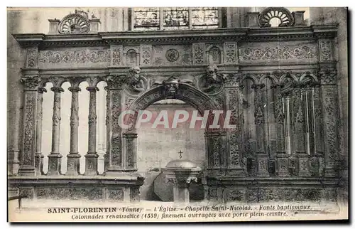 Cartes postales Saint Florentin l'eglise Chapelle Saint Nicolas Fonts baptismaux