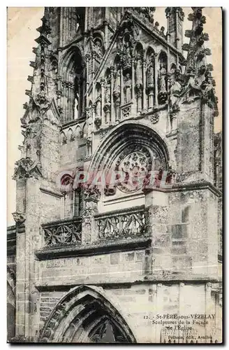 Cartes postales Saint Pere sous Vezelay Sculpture de la facade de l'eglise