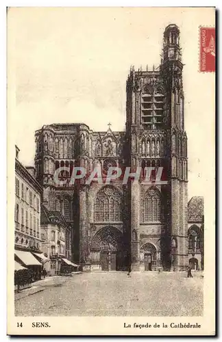 Sens Cartes postales La facade de la cathedrale