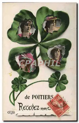 Cartes postales De poitiers recevez mon coeur TRefle Femmes