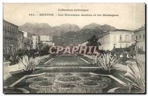 Cartes postales Menton Les nouveaux jardins et les montagnes