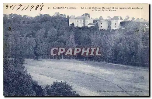 Cartes postales lusignan le vieux chateau Melusin et les prairies de Vauchiron au bord de la Vonne