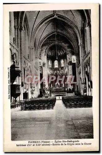 Cartes postales Poitiers Eglise Ste Radegonde Interieur Entree de la crypte sous le choeur