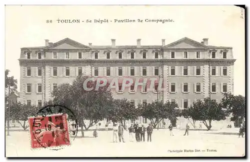 Cartes postales Toulon 5eme depot Pavillon 2eme compagnie