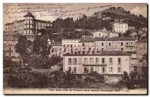 Cartes postales Hyeres Vue prise de l'hotel des Palmiers et l'hotel Continental