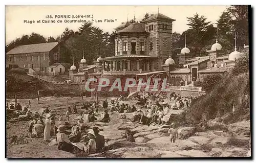 Cartes postales Pornic Plage et casino de Gourmalon Les flots