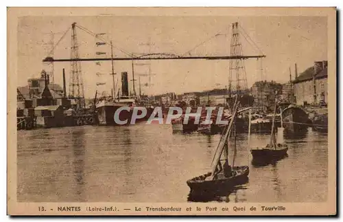 Nantes Cartes postales La transbordeur et le port au quai de Tourville