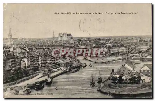 Cartes postales Nantes Panorama vers le Nord Est pris du transbordeur