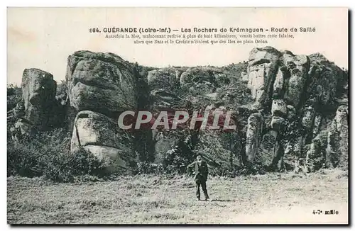 Cartes postales Guerande Les rochers de Kremaguen Route de Saille