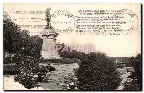 Ansichtskarte AK Ancenis Le square et la statue Joachim du Bellay