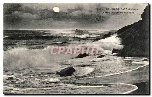 Cartes postales Bourg de Batz La mer un soir de tempete