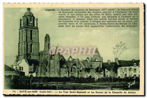 Cartes postales Batz sur Mer La Tour Saint Guenole et les ruines de la chapelle du Murier