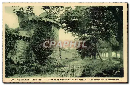 Cartes postales Guerande Tour de la Gaudinois ou de Jean V Les fosses et la promenade