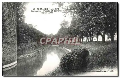 Cartes postales Guerande Remparts Fosses et boulevard Sainte Anne