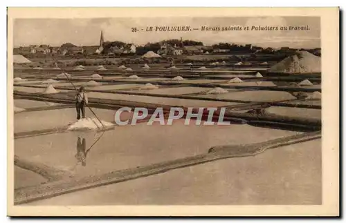 Cartes postales Le Pouliguen Marais salants et paludiers au travail