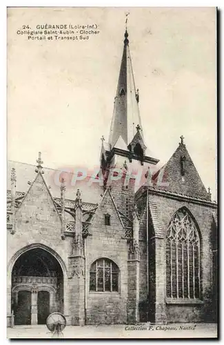 Cartes postales Guerande Collegiale Saint Aubin clocher Portail et Transept sud