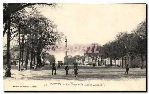 Cartes postales Nantes Les cours et la colonne Louis XVI