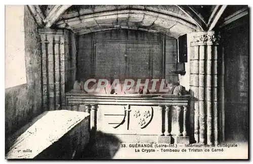 Ansichtskarte AK Guerande Interieur de la collegiale La crypte Tombeau de Tristan de Carne