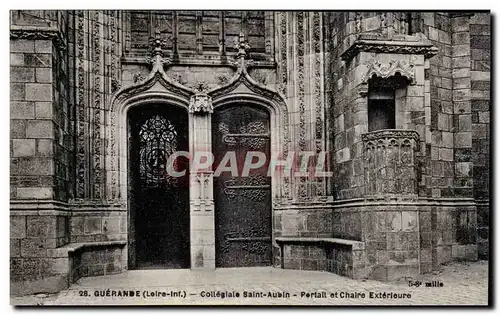 Cartes postales Guerande Collegiale Saint Aubin Portail et chaire exterieure