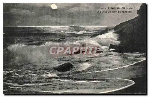 Cartes postales Le Pouliguen La plage un jour de tempete