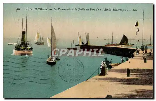 Cartes postales Le Pouliguen La promenade et la sortie du port de l&#39Emile Solacroup