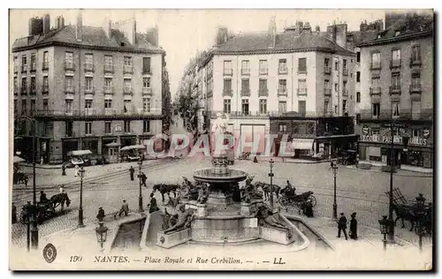 Cartes postales Nantes Place Royale et rue Crebillon