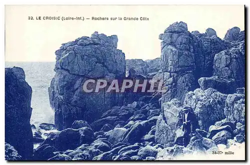 Cartes postales Le Croisic Rochers sur la grande cote