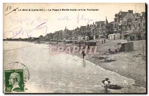 Cartes postales La Baule sur mer La plage a maree haute vers le Pouliguen