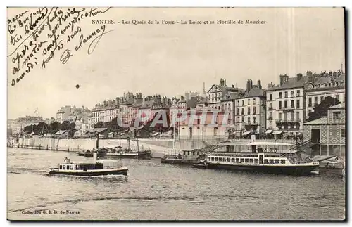 Nantes Ansichtskarte AK Les quais de la fosse La Loire et sa flotille de mouches