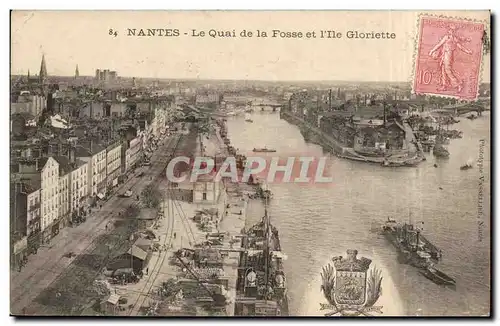 Ansichtskarte AK Nantes Le quai de la fosse et l&#39ile Gloriette