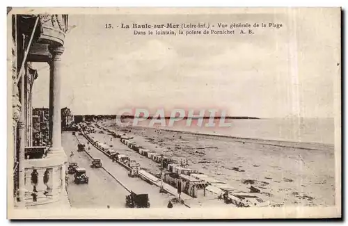 Cartes postales La Baule sur Mer Vue generale de la plage Dans le lointain la pointe de Pornichet