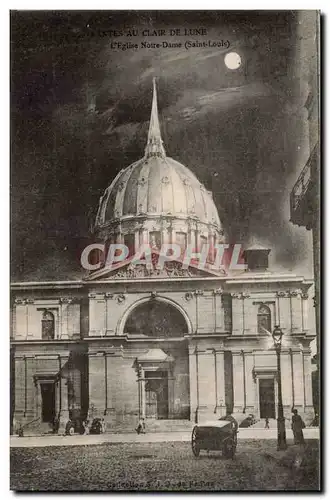 Ansichtskarte AK Nantes au clair de lune Eglise Notre Dame Saint Louis